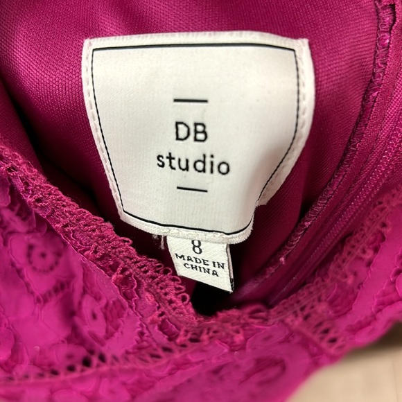 NWT David’s Bridal Studio Berry Lace A Line Midi Dress - Picture 4 of 7